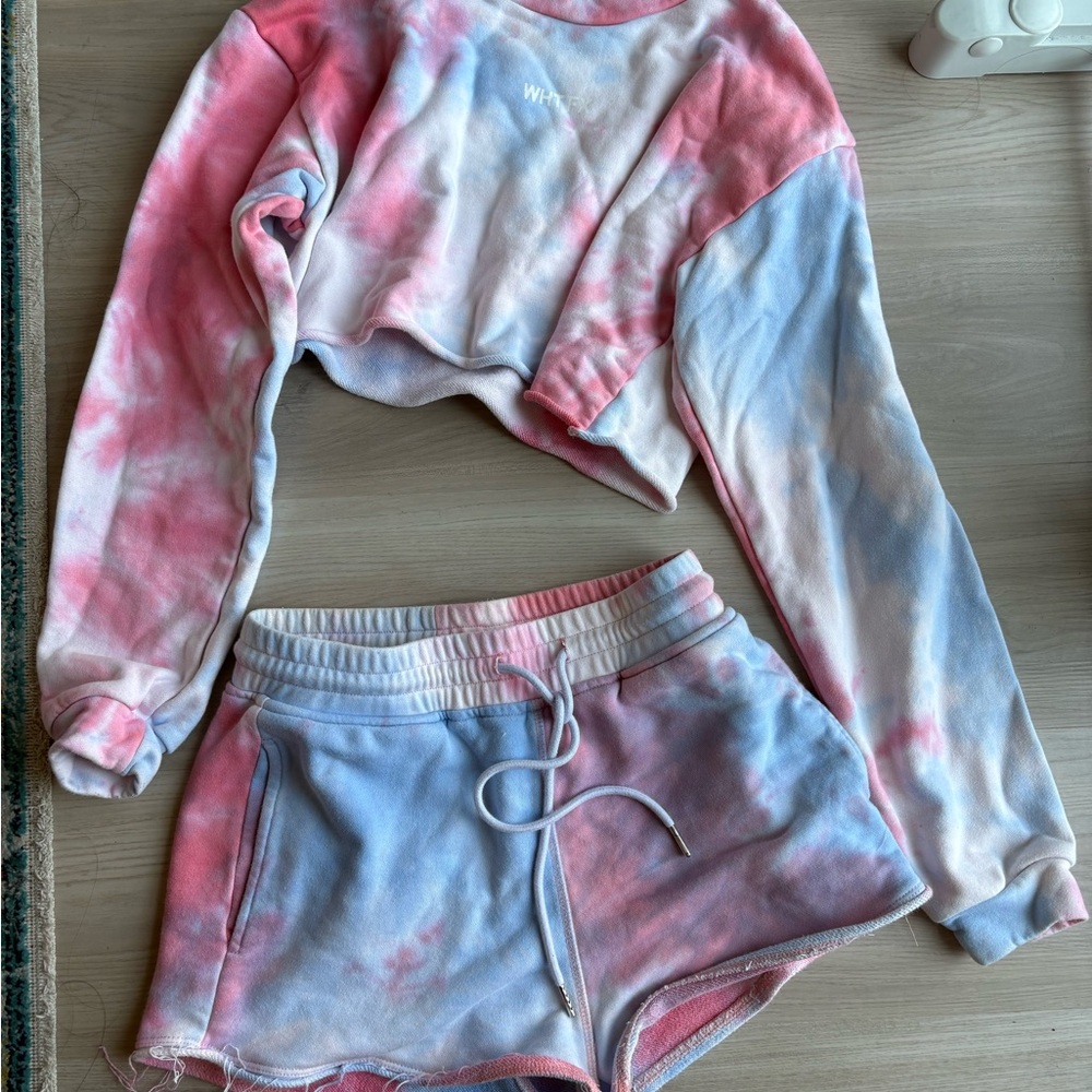 White Fox Boutique Crop Top and Shorts Set